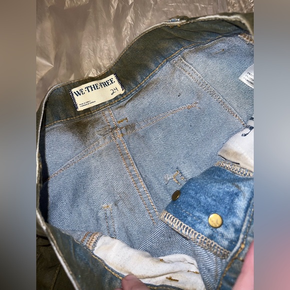 NWT We The Free By Free People Good Luck Coated Barrel Jeans New Moon Size 24 - Picture 12 of 14